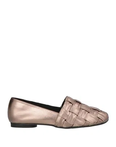 Castañer Woman Loafers Bronze Size 6 Leather In Multi