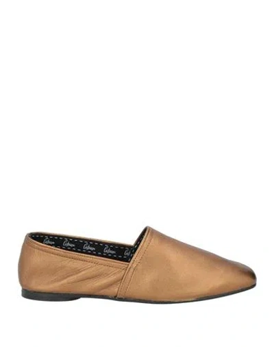 Castaã±er Castañer Woman Loafers Bronze Size 6.5 Leather In Brown