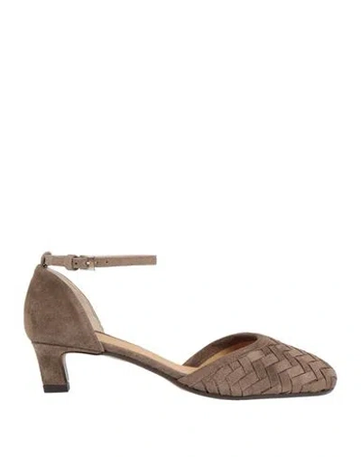 Castaã±er Castañer Woman Pumps Khaki Size 7.5 Leather In Neutral
