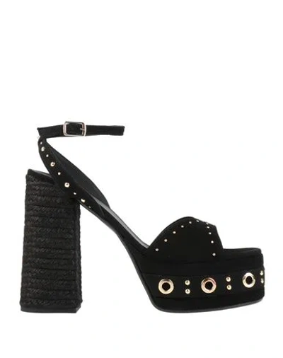 Castaã±er Castañer Woman Sandals Black Size 7.5 Leather