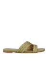 Castaã±er Castañer Woman Sandals Military Green Size 7.5 Synthetisches Material