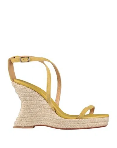 Castañer Woman Sandals Mustard Size 7.5 Leather In Yellow