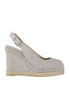 Castaã±er Castañer Woman Sandals Taupe Size 6 Textile Fibers In Gray