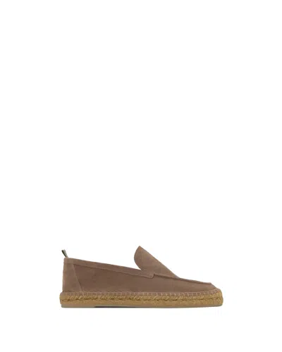 CASTAÃ±ER CASTANER MEN'S RAFFIA-SOLED LEATHER SLIP-ONS WITH HEEL PULL-TAB