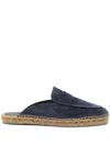 Castaã±er Nando Suede Backless Espadrilles In Blue