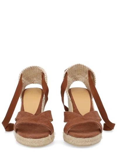 Castaã±er Castaner Organic Cotton Heel Sandals In Black