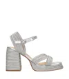 Castaã±er Castaner Valle Sandal With Handmade Metallic Braiding In Silver