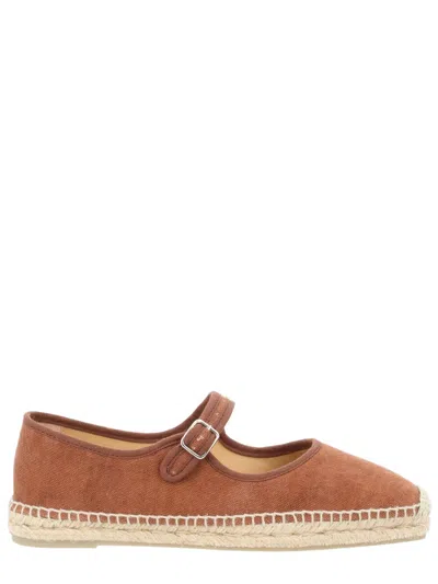 Castaã±er Castaner Women's Canvas Mary Jane Espadrille Flats In Brown