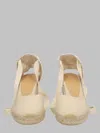 Castañer Neutrals Joyce Pointed Jute Platform Sandals In White