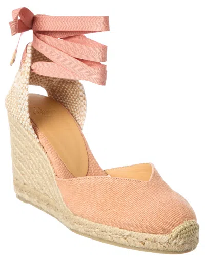 Castaã±er Chiara Canvas Wedge Sandal In Pink