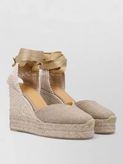 Castañer Chiara Espadrille Wedge Peep Toe Sole In Multi