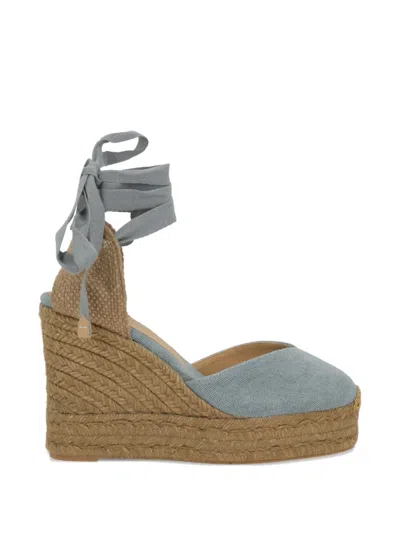Castaã±er Chiara Tie-strap Wedge Sandals In Blue