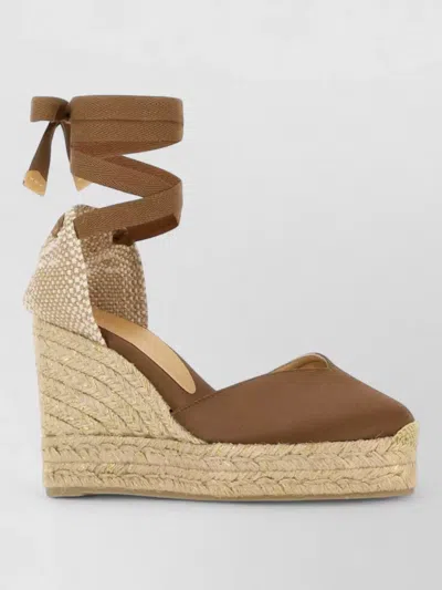 Castaã±er Chiara Wedge Espadrilles Peep Toe Heel In Brown