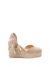 Castaã±er `chiara/8ed/032` Wedge Espadrilles In Metallic