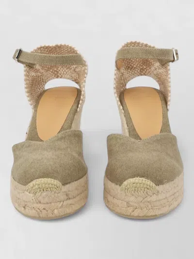 Castaã±er Chiarita Peep Toe Espadrille Ankle Strap In Brown