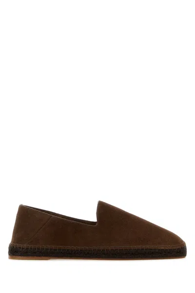 Castaã±er Chocolate Suede Peter Espadrilles In Brown