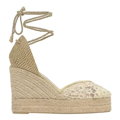 Castaã±er Clair Wedges In Neutral
