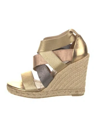 Pre-owned Castaã±er Colorblock Pattern Espadrilles