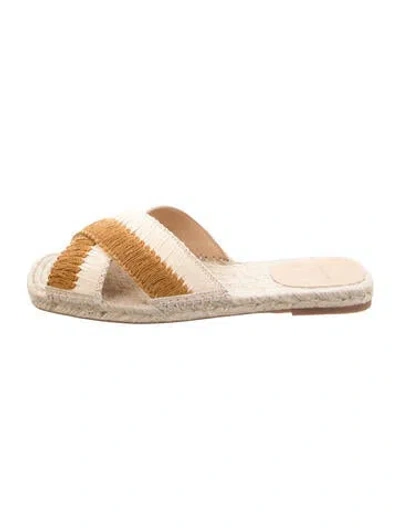 Pre-owned Castaã±er Colorblock Pattern Espadrilles In Neutral