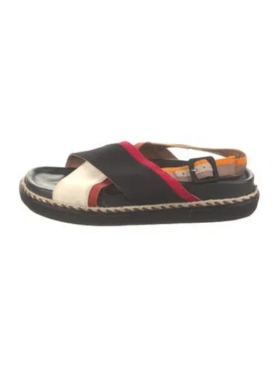 Pre-owned Castaã±er Colorblock Pattern Sandals In Multi