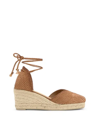 Castaã±er Cora Tie-fastening Wedge Espadrilles In Brown