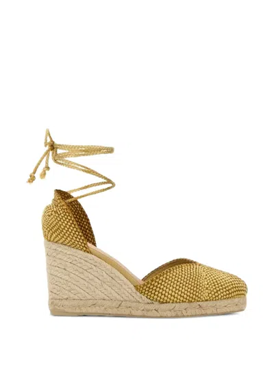 Castaã±er Cora Wedge Espadrilles In Gold