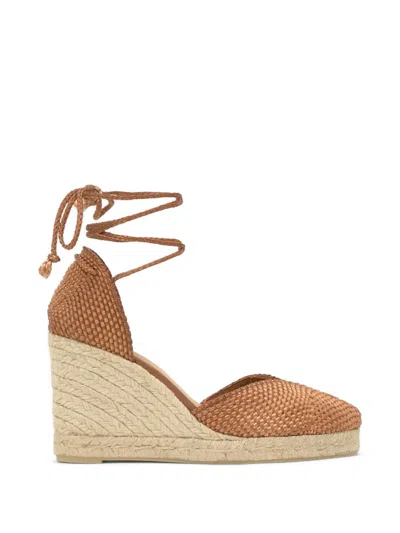 Castaã±er Cora Wedge-heel Sandals In Brown