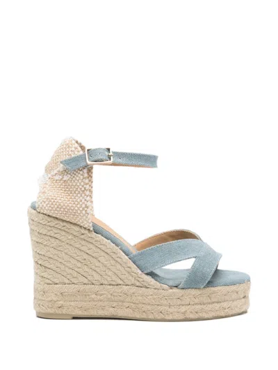 Castaã±er Criss-cross Platform Sandals In Blue