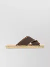 Castaã±er Cross Strap Espadrille Sandal With Frayed Edges