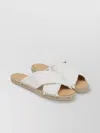Castaã±er Cross Strap Frayed Edges Espadrille Sole In White