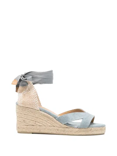 Castaã±er Crossover Ribbon-tie Espadrilles In Blue