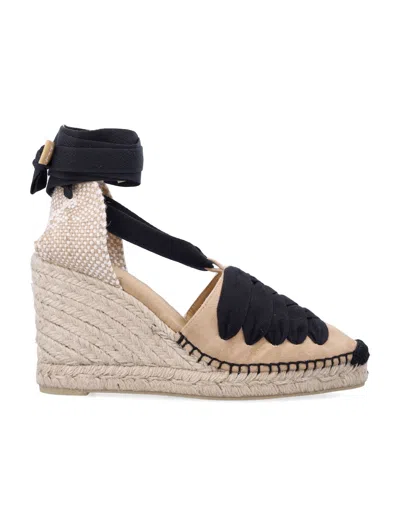 Castaã±er Curtis Suede Lacing Espadrilles In Neutral