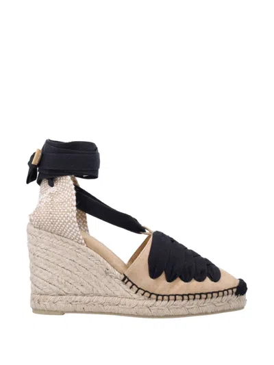 Castaã±er Curtis Bow Espadrille Wedge Peep Toe In Multi