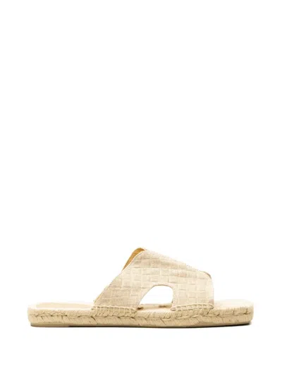 Castaã±er Cut-out Flat Espadrilles In Gold