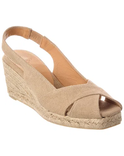 Castaã±er Diana Canvas Slingback Wedge Sandal In Multi