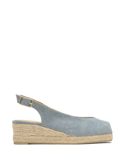 Castaã±er Dosalia Peep-toe Canvas Espadrilles In Gray