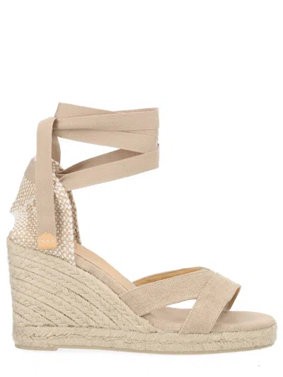 Castaã±er Beige Open-toe Wedges In Neutral