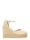 Castaã±er 80mm Ankle-strap Wedge Espadrilles In Neutral