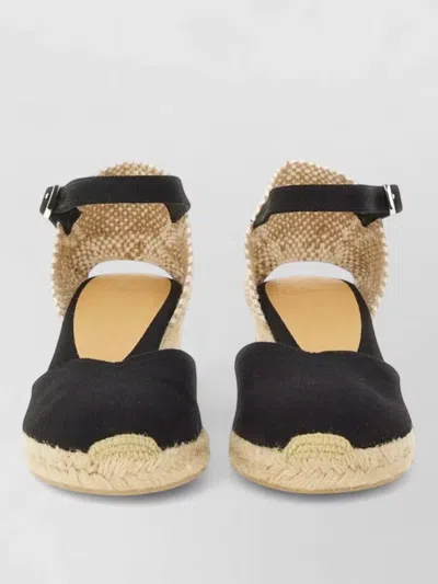 Castañer Espadrille Peep Toe Woven Ankle Strap