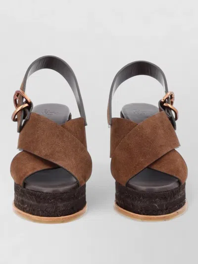 Castaã±er Espadrille Wedge Betina Cross Strap Slingback In Brown