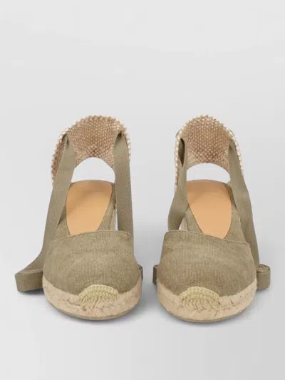 Castañer Espadrille Wedge Carina Peep Toe Fabric