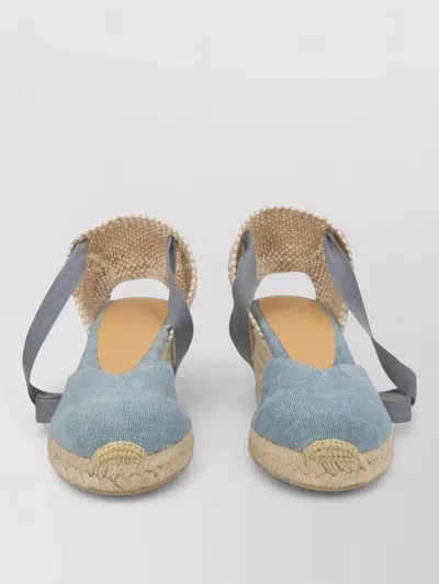 Castañer Espadrille Wedge Peep Toe Canvas Jute
