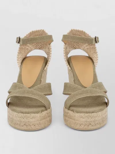 Castaã±er Espadrille Wedge Sandals Bruna Open Toe In Neutral