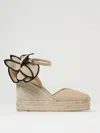 Castaã±er Castaner Wedge Espadrille Sandals With Decorative Flower Detail In Neutral