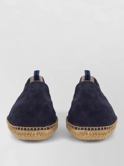 Castaã±er Espadrilles Suede Round Toe Jute Sole In Blue