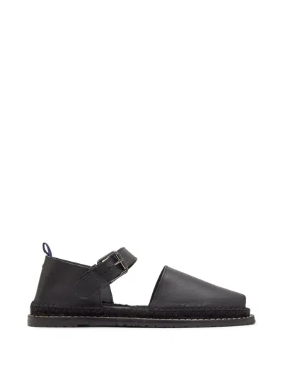 Castaã±er Fer Leather Sandals In Black