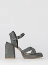 Castaã±er Silver Textured Valley Sandals In Gray