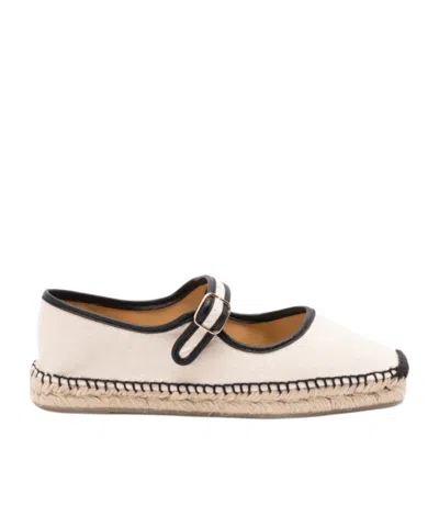 Castaã±er Flat Straw Shoes In Neutral