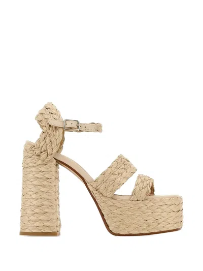 Castaã±er Fresa Braided Platform Sandals In Neutral
