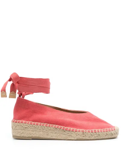 Castañer Gea Closed Back Round Toe Espadrilles In Red